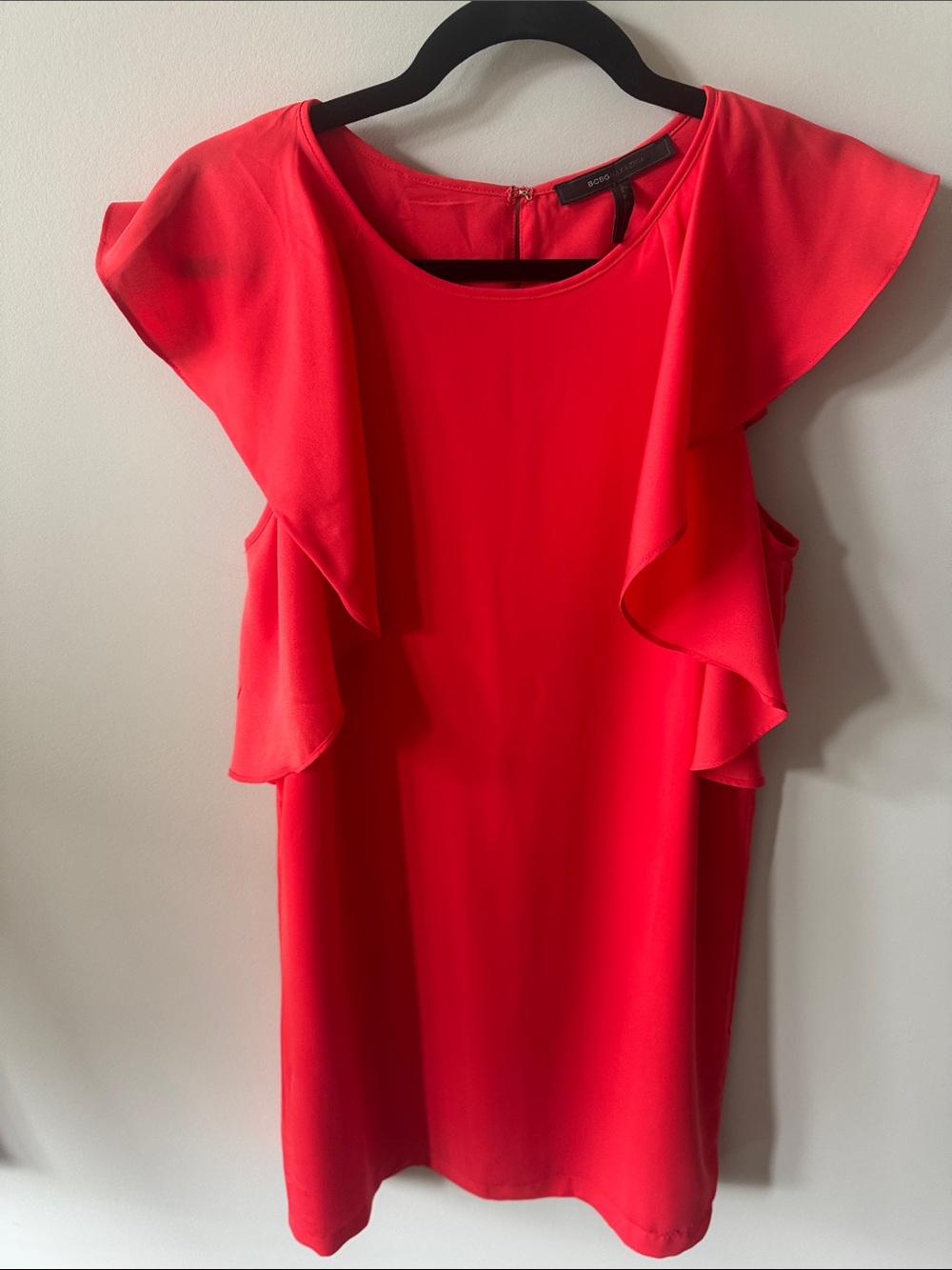 BCBG Coral Ruffle Sleeve Shift Dress